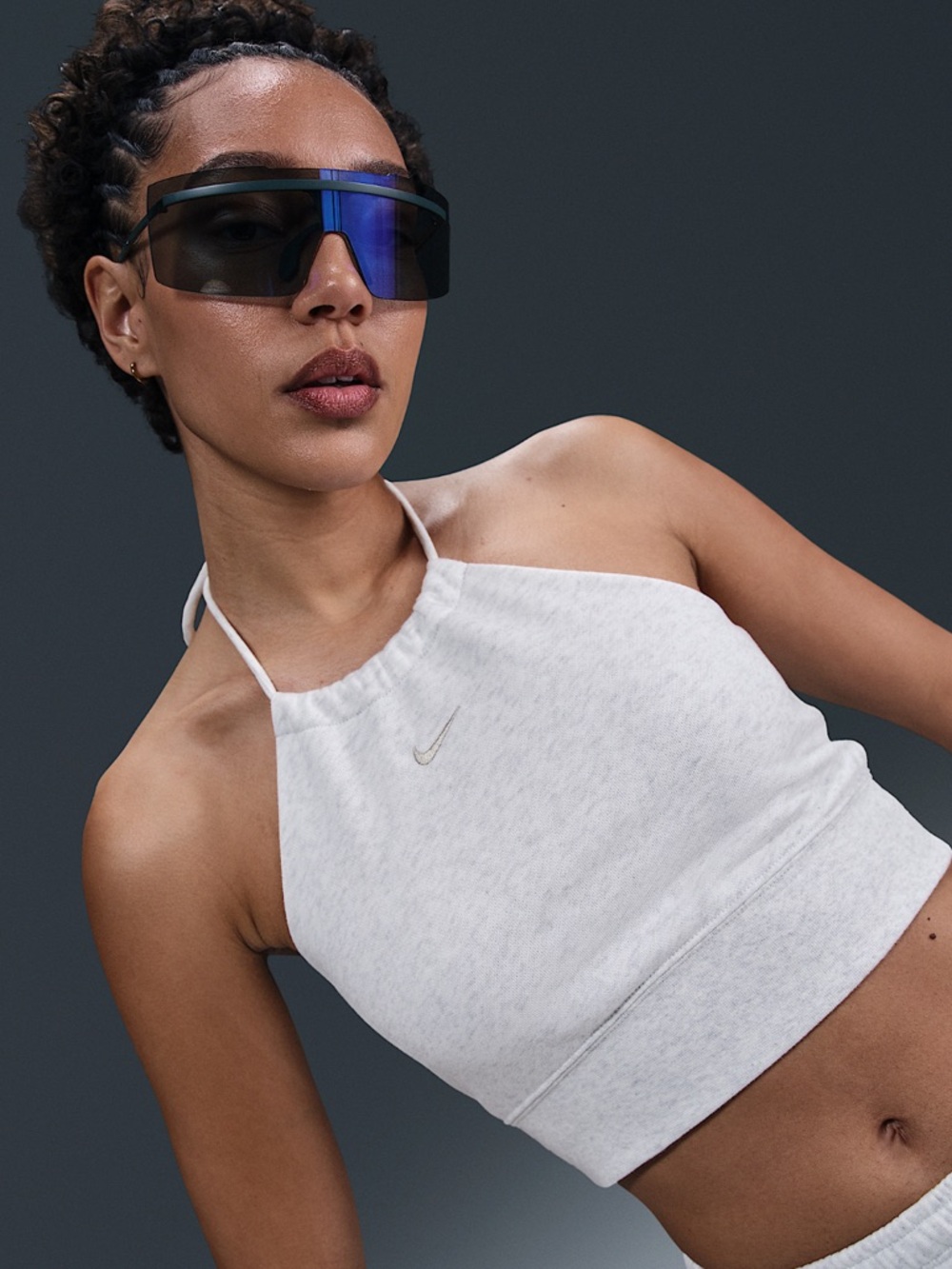 NWT Nike Sportswear Chill Terry Slim Cropped French Halter Top